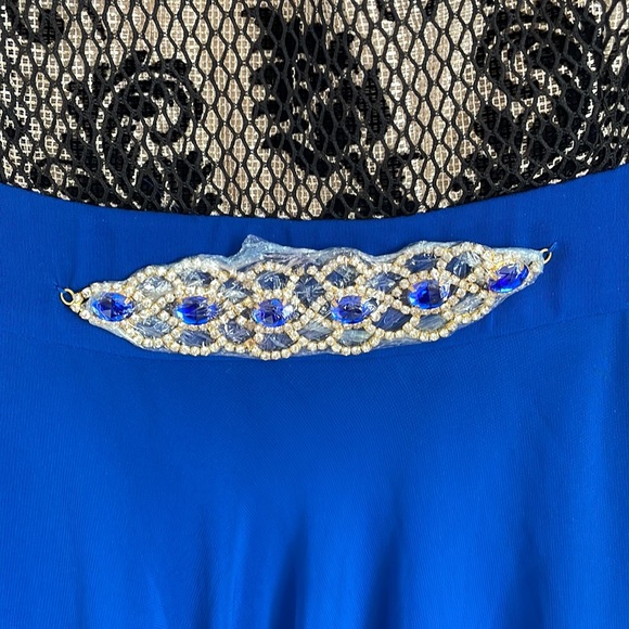 Maxi Dress DELVINA, black/gold/ blue, size M - Picture 3 of 8